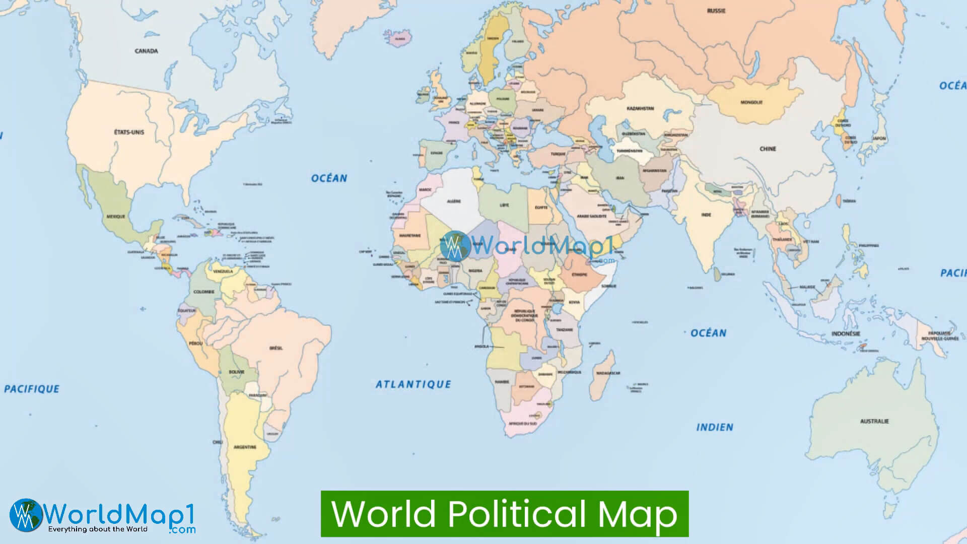 Politische Weltkarte mit Ländern